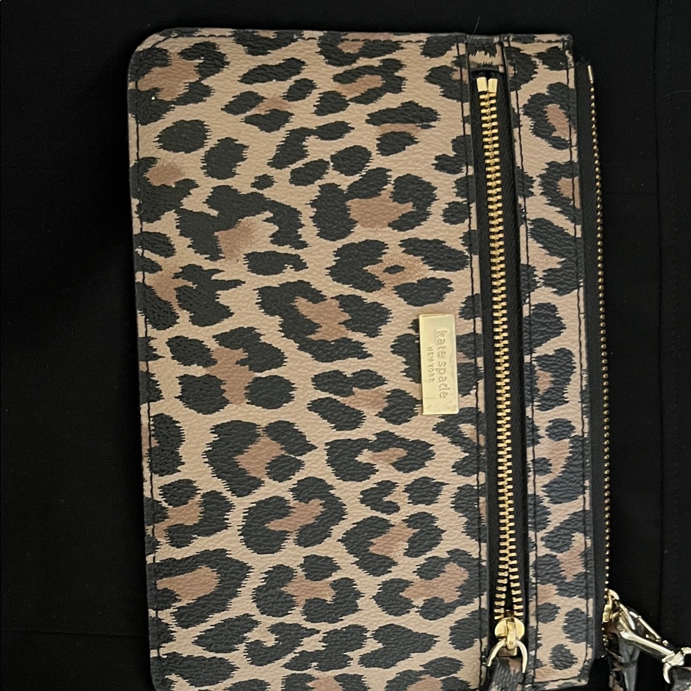 kate spade Leopard Print Wristlet in Brown and Black - Picture 2 of 5